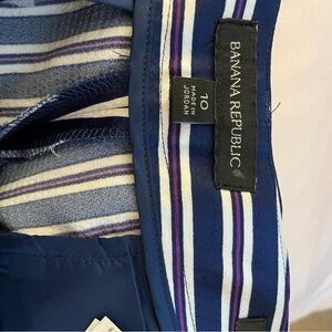 Banana Republic Navy, White & Purple Striped Pants
